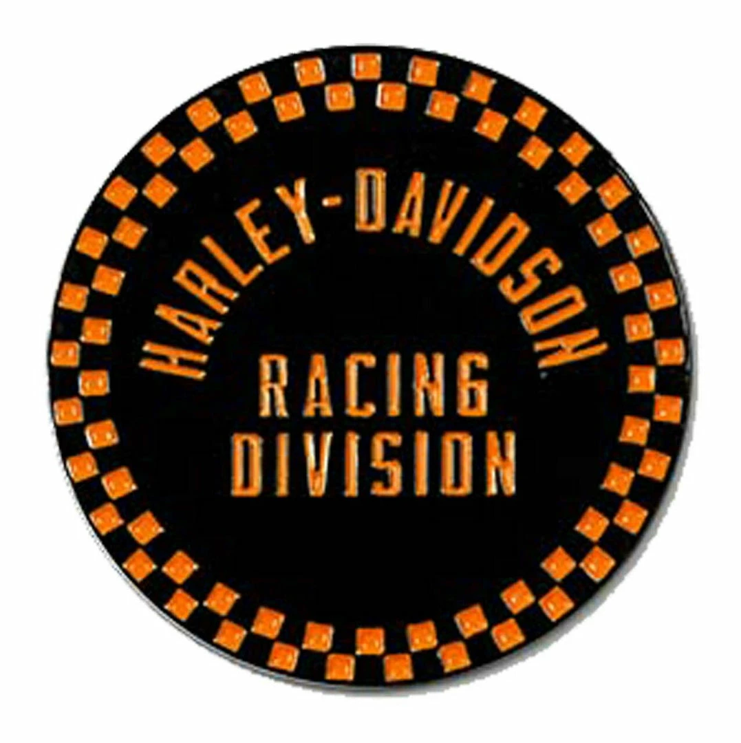 Symbol Arts Gifts & Collectibles Harley-Davidson® 1.5 Inch. Racing Checkered Round Metal Pin, Black & Orange 3 Symbol Arts Gifts & Collectibles Harley-Davidson® 1.5 Inch. Racing Checkered Round Metal Pin, Black & Orange