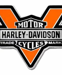 Symbol Arts Gifts & Collectibles Harley-Davidson® 1.5 Inch. 'V' Bar & Shield Logo Metal Pin, Silver Nickel Finish