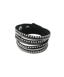 Jewelry Hair Glove® Silver Stud & Bling Faux Suede Bracelet/Choker, 84066