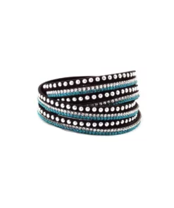 Hair Glove® Turquoise Stud & Bling Faux Suede Bracelet/Choker, 84072