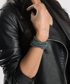 Hair Glove® Turquoise Stud & Bling Faux Suede Bracelet/Choker, 84072