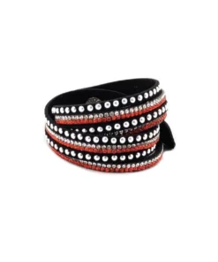 Hair Glove® Red Stud & Bling Faux Suede Bracelet/Choker, 84074