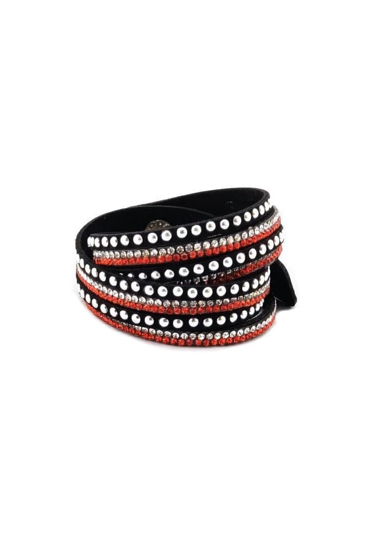 Hair Glove® Red Stud & Bling Faux Suede Bracelet/Choker, 84074 4 Hair Glove® Red Stud & Bling Faux Suede Bracelet/Choker, 84074