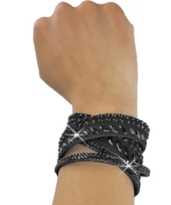 Jewelry Hair Glove® Black & Black Bling Faux Suede Bracelet/Choker, 84075