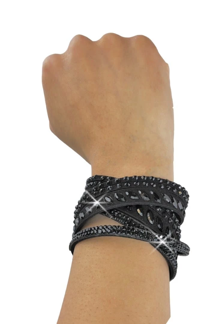 Jewelry Hair Glove® Black & Black Bling Faux Suede Bracelet/Choker, 84075 4 Jewelry Hair Glove® Black & Black Bling Faux Suede Bracelet/Choker, 84075