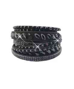 Jewelry Hair Glove® Black & Black Bling Faux Suede Bracelet/Choker, 84075