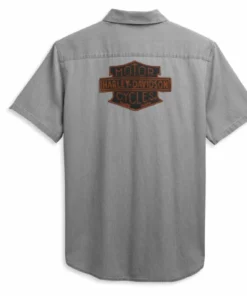 Harley-Davidson® Men's 2x Bar & Shield Logo Denim Shirt, 96447-21VM