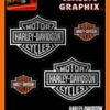 Chroma Harley-Davidson® Bar & Shield 4-Piece Decal Set Stickers, CG99066