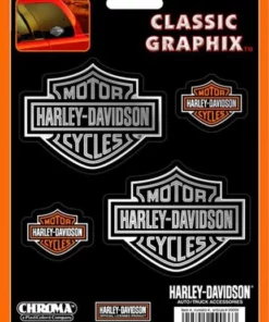 Chroma Harley-Davidson® Bar & Shield 4-Piece Decal Set Stickers, CG99066