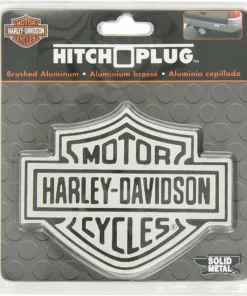 Plasticolor Harley-Davidson® Bar & Shield Brushed Aluminium Hitch Plug, Universal 2" & 1.25"
