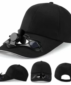 Superstition Harley-Davidson DTOWER® Mini Air Cooling Fan Summer Hat Cap With Solar Sun Power Cool Fan, Black