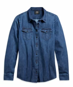 Harley-Davidson® Women's Denim Shirt, 96091-21VW Long Sleeve Shirts