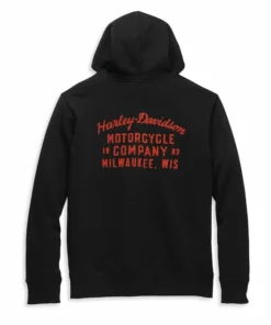 Jackets & Vests Harley-Davidson® Men's Oil Can Bar & Shield Distressed Pullover Hoodie, 96132-22VM