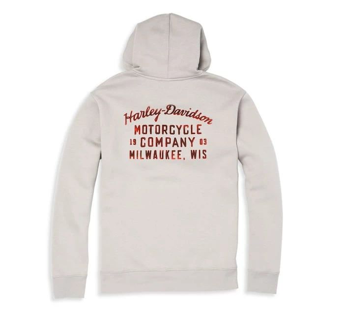 Harley-Davidson® Large Oil Can Bar & Shield Distressed Pullover Hoodie 96133-22VM Sweaters & Hoodies 4 Harley-Davidson® Large Oil Can Bar & Shield Distressed Pullover Hoodie 96133-22VM Sweaters & Hoodies
