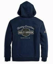 Harley-Davidson® Men's Chainstitch Embroidery Graphic Zip Front Hoodie 96135-22VM
