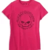 Superstition Harley-Davidson Harley-Davidson® Women's Willie G Skull Short Sleeve Graphic Tee, Pink 96233-22VW Short Sleeve Shirts