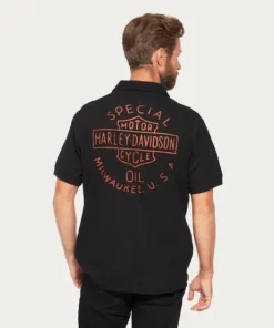 Harley-Davidson Harley Davidson® Men's Special Oil Polo, Black 96330-22VM 7 Harley-Davidson Harley Davidson® Men's Special Oil Polo, Black 96330-22VM