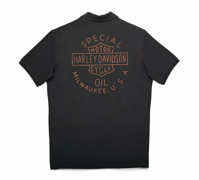 Harley-Davidson Harley Davidson® Men's Special Oil Polo, Black 96330-22VM 4 Harley-Davidson Harley Davidson® Men's Special Oil Polo, Black 96330-22VM