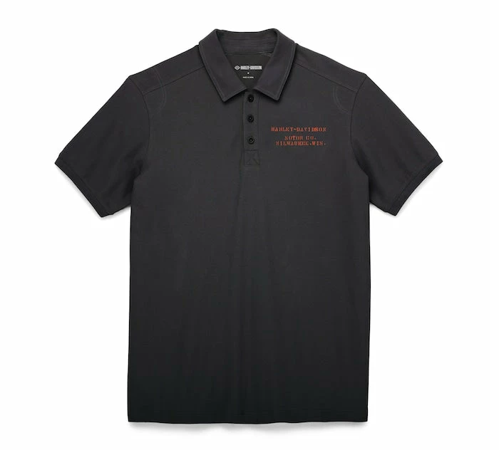 Harley-Davidson Harley Davidson® Men's Special Oil Polo, Black 96330-22VM 3 Harley-Davidson Harley Davidson® Men's Special Oil Polo, Black 96330-22VM
