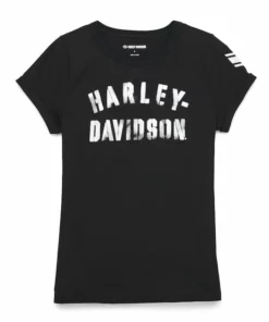 Harley-Davidson Harley Davidson® Women's Soft Stencil Graphic Tee, Black 96452-22VW