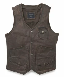 Harley-Davidson® Men's Bremen Brown Leather Vest - 97019-22VM