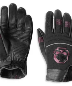 Harley-Davidson® Women's Bling Skull Mixed Media Full-Finger Gloves 97133-22VW