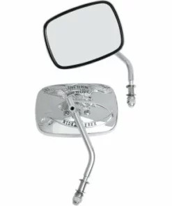 Drag Specialties® Live To Ride Custom Mirrors — Rectangle, 0640-0475