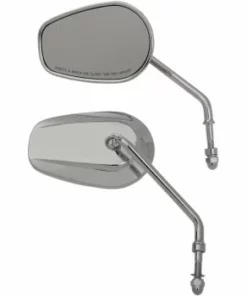 Drag Specialties® OEM-Style Teardrop Mirror Replacement Mirrors - Long Stem - Chrome, 0640-1309
