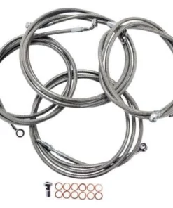 Parts Unlimited Components LA Choppers® Std. Stainless Braided Handlebar Cable/Brake Line Kit For 12" - 14" Ape Hanger Handlebars, 0610-0772