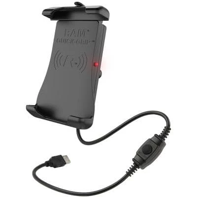 RAM Mounting Systems Phone Holders RAM Mount® Quick-Grip™ Waterproof Wireless Charging Phone Holder, 0636-0169 3 RAM Mounting Systems Phone Holders RAM Mount® Quick-Grip™ Waterproof Wireless Charging Phone Holder, 0636-0169