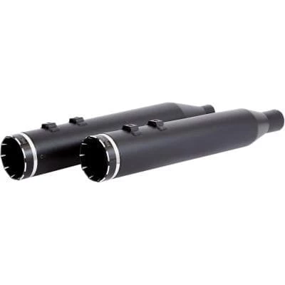 Pipes Khrome Werks® 4.5" Mufflers For 2017+ Touring - Black With Tracer 1801-1258 3 Pipes Khrome Werks® 4.5" Mufflers For 2017+ Touring - Black With Tracer 1801-1258