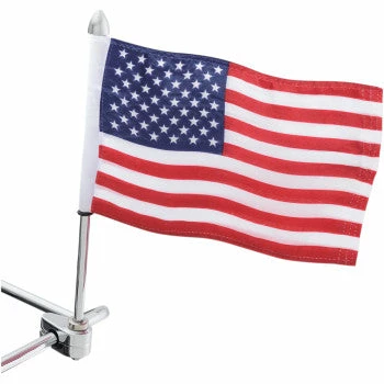 Parts Unlimited Show Chrome® Flag Pole W/Flag, 0521-1581 3 Parts Unlimited Show Chrome® Flag Pole W/Flag, 0521-1581