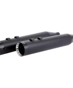 Klock Werks Khrome Werks® 4.5" Mufflers For Touring - Black W/ Turbine, 1801-1256 Pipes