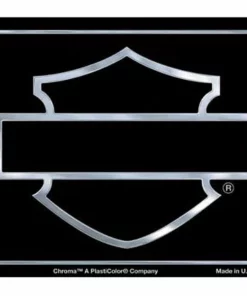 Chroma Auto & Garage Harley-Davidson® Silver Silhouette Bar & Shield Front License Plate, CG2103