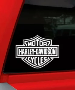 Chroma Harley-Davidson® White Bar & Shield Die Cut Decal, CG3614