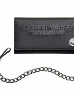 Leather Source Accessory Harley-Davidson® Men's Medallion Tall Biker Wallet W/Chain