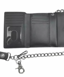 Leather Source Accessory Harley-Davidson® Men's Medallion Medium Tri-Fold Biker Wallet W/Chain