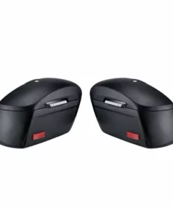 Viking® Lamellar Extra Large Leather Covered Non-Shock Cutout Saddlebags For Harley Softail Slim Bags, Luggage, & Racks