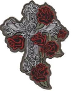 Decals & Patches Hair Glove® Gothic Cross W/ Roses Patch, 05021
