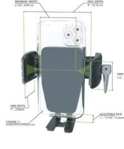 Parts Unlimited Phone Holders Ciro® Cybercharger™ Phone Holder W/ 15W Wireless Fast Charger & Perch Mount, 0636-0179