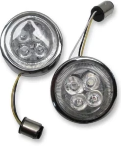 Parts Unlimited Ciro® Front Signal Light Inserts - Chrome - Amber Lens, 2040-2017