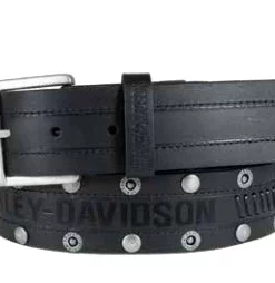American Accessories Men's Belts & Buckles Harley-Davidson® Men's Disturbance Genuine Leather Belt, HDMBT11705