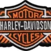Global Products Decals & Patches Harley-Davidson® Embroidered Straight Wings W/ Bar & Shield Emblem Patch, Orange EM339813