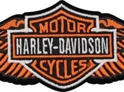 Global Products Decals & Patches Harley-Davidson® Embroidered Straight Wings W/ Bar & Shield Emblem Patch, Orange EM339813