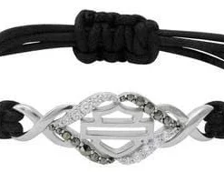 MOD Harley-Davidson® Women's Salt & Pepper Twist Embellished Bracelet, HDB0400
