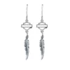 MOD Harley-Davidson® Women's Small Boho Feather Earrings, Sterling Silver - HDE0407