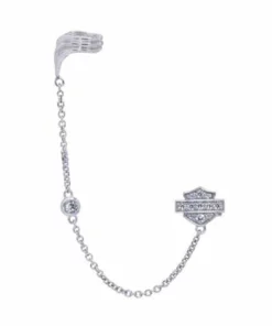 MOD Harley-Davidson® Women's Bling Bar & Shield Post Earring W/ Chain Cuff, HDE0445