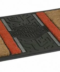 Ace Branded Harley-Davidson® Bar & Shield Tire Tread Non-Slip Rubber & Coir Entry Mat - Black