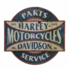 Ace Branded Harley-Davidson® Parts & Service Two-Tired Distressed Metal Wall Art Sign - Blue, HDL-15523