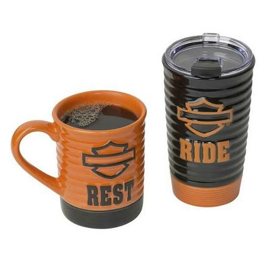 Ace Branded Harley-Davidson® Ride & Rest Ceramic Coffee Mug Set, HDL-18611 3 Ace Branded Harley-Davidson® Ride & Rest Ceramic Coffee Mug Set, HDL-18611